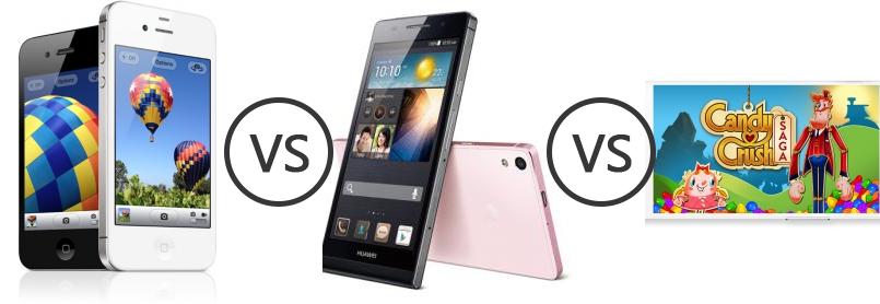 huawei ascend p6 vs iphone 4s