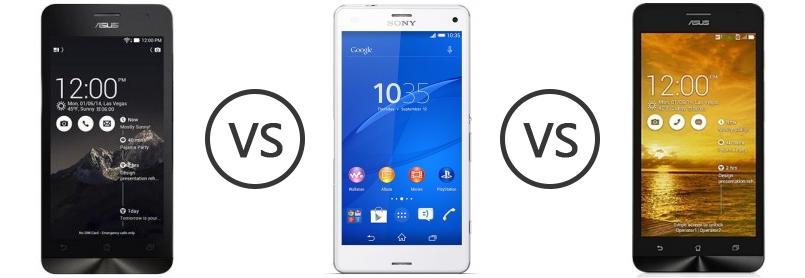 Asus Zenfone 5 Vs Sony Xperia Z3 Compact Vs Asus Zenfone Go Zc500tg Phone Comparison