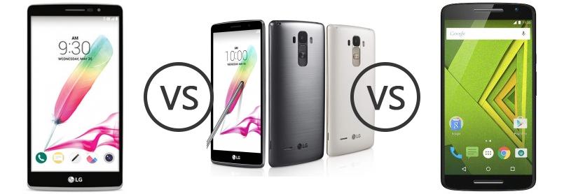 LG G Stylo vs LG G4 Stylus vs Motorola Moto X Play - Phone Comparison