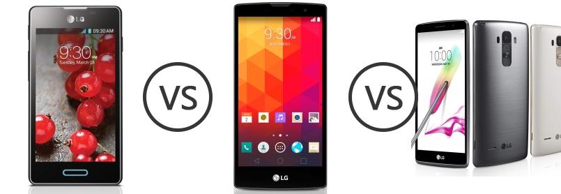 Lg Optimus L5 Ii E450 Vs Lg Magna Vs Lg G4 Stylus Phone Comparison