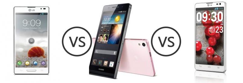 afvoer begroting Gloed LG Optimus L9 vs Huawei Ascend P6 vs LG Optimus L9 II - Phone Comparison