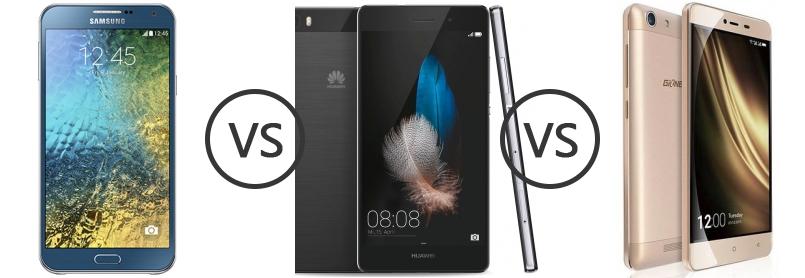 Onderdrukker ergens pond Samsung Galaxy E7 vs Huawei P8 Lite vs Gionee Marathon M5 mini - Phone  Comparison