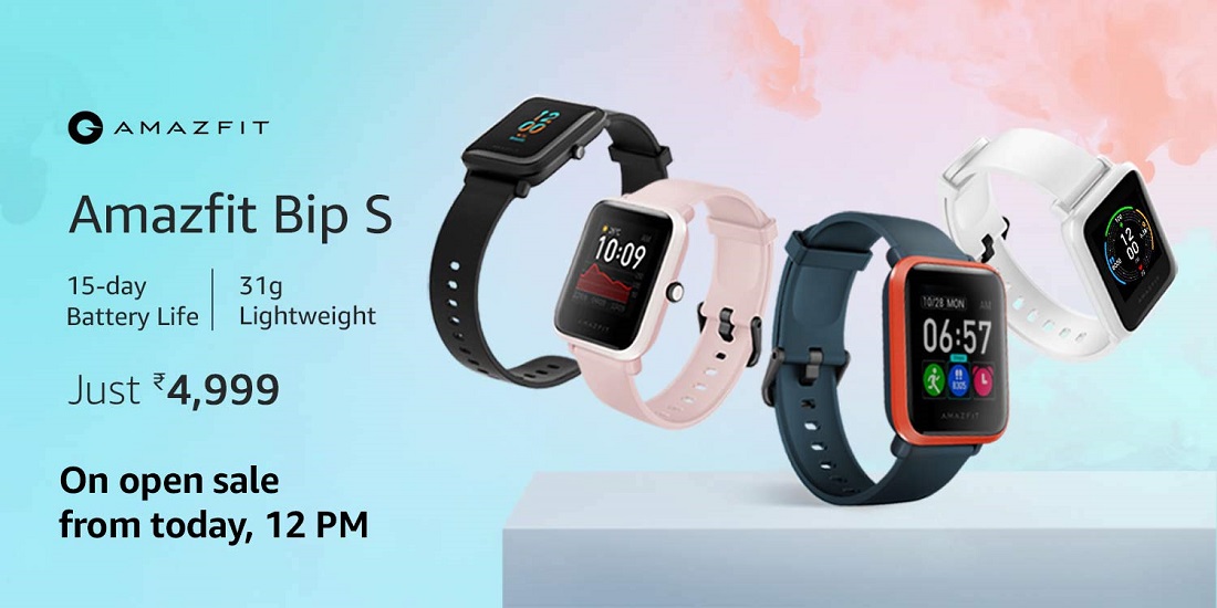 Amazfit BIP S launched in India at Rs. 4999 with 1.28-inch color touch