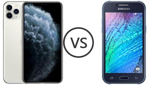 Apple Iphone 11 Pro Max Vs Samsung Galaxy J1 Phone Comparison
