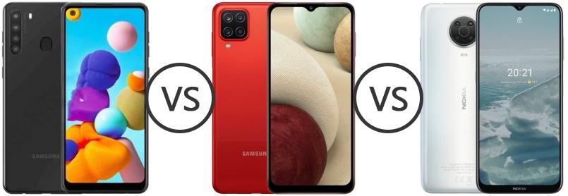 compare nokia g20 and samsung a12